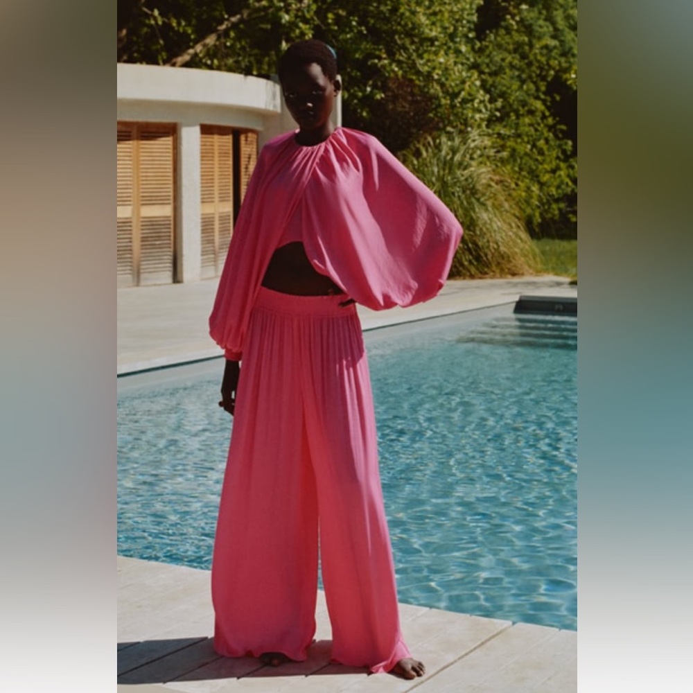 Zara fuchsia satin set